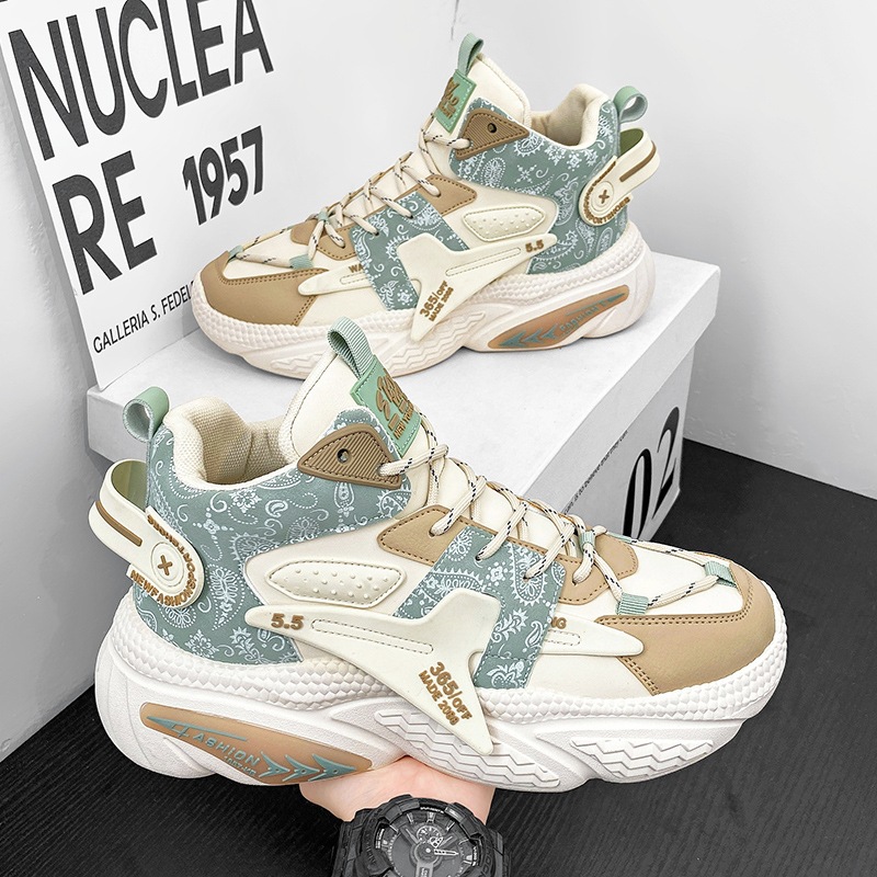 High top men's versatile casual sports running height increasing board shoes