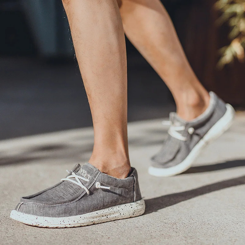 Summer Mens Canvas Shoes Comfortable Soft Mens Shoes Breathable Mens Vulcanized Shoes Slip on Mens Casual Flat Shoes 240930