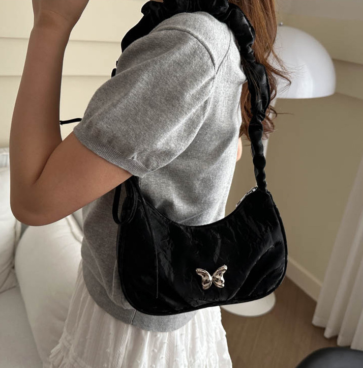 Women Shoulder Trendy Fashion Crossbody Design Sense Armpit Bag Simple Style Triple Black White Sier Free shipping