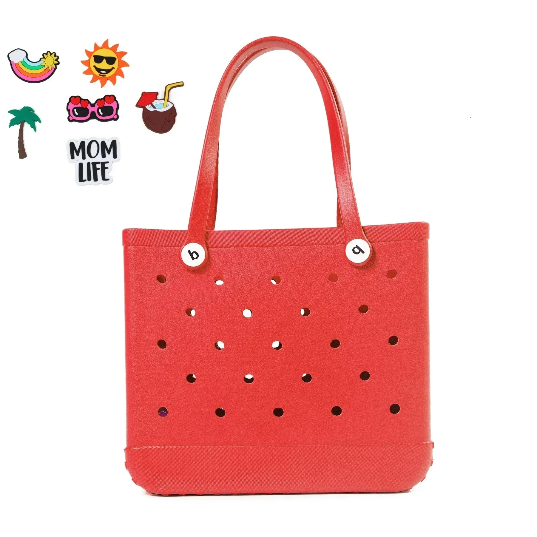 2024 New Designer Large Boggs Summer EVA Beach Basket Women's Picnic Handbag Waterproof Handbag Shopping Shoulder Bag