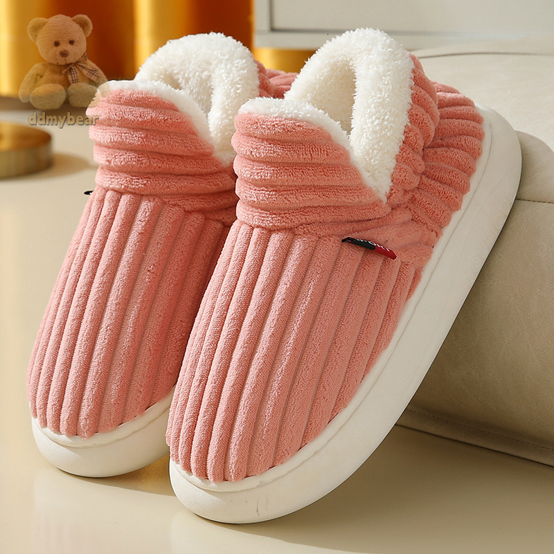 Ddmybear Heel Wrapped With Added Plush In Winter And Thick Soled Postpartum Women, Indoor Household Warmth, Cotton Shoes For Men Chinese Brand Shoes F