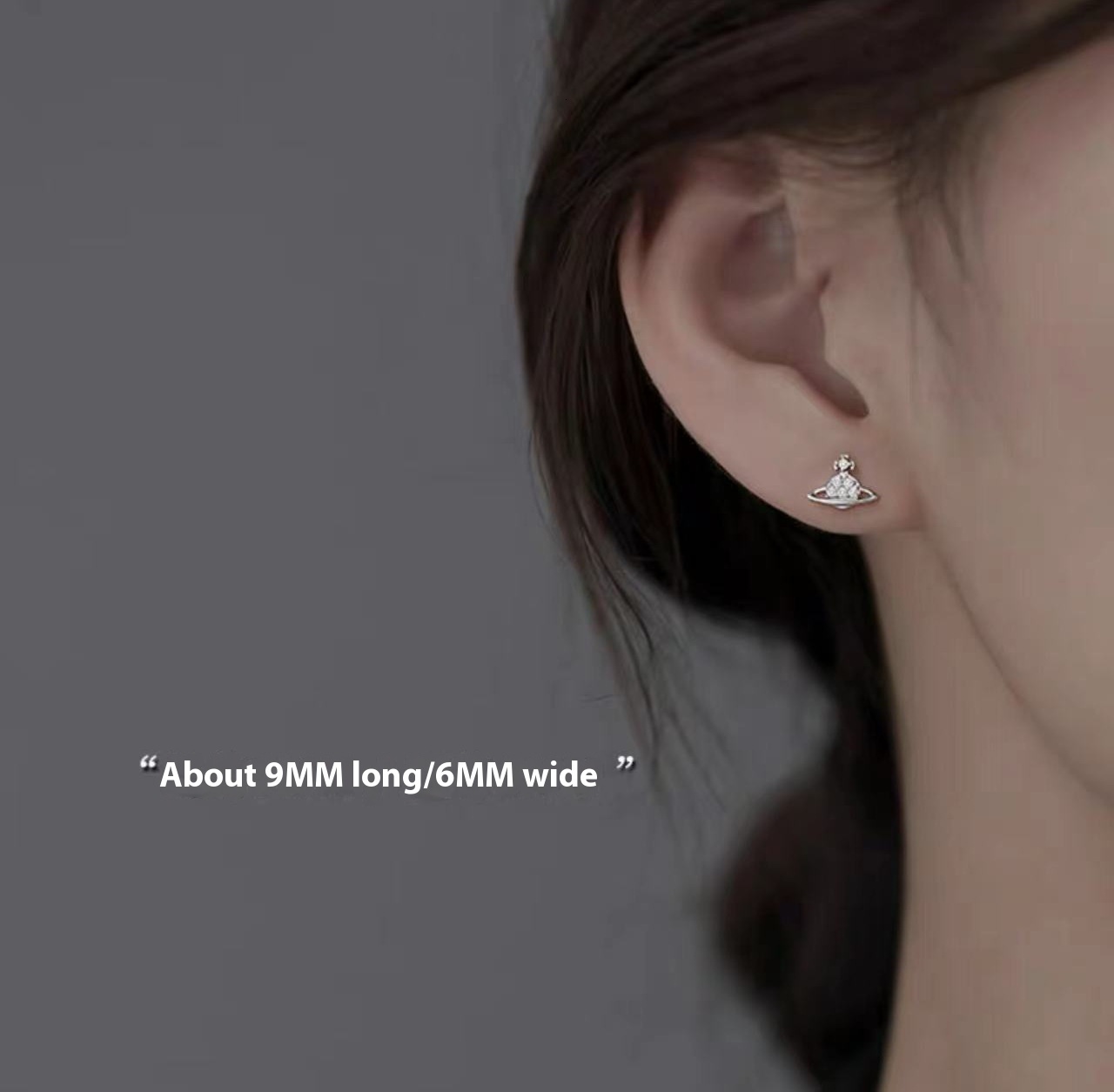 Pure sier needle planet light , 2024 new item, niche design earrings, women's winter earrings