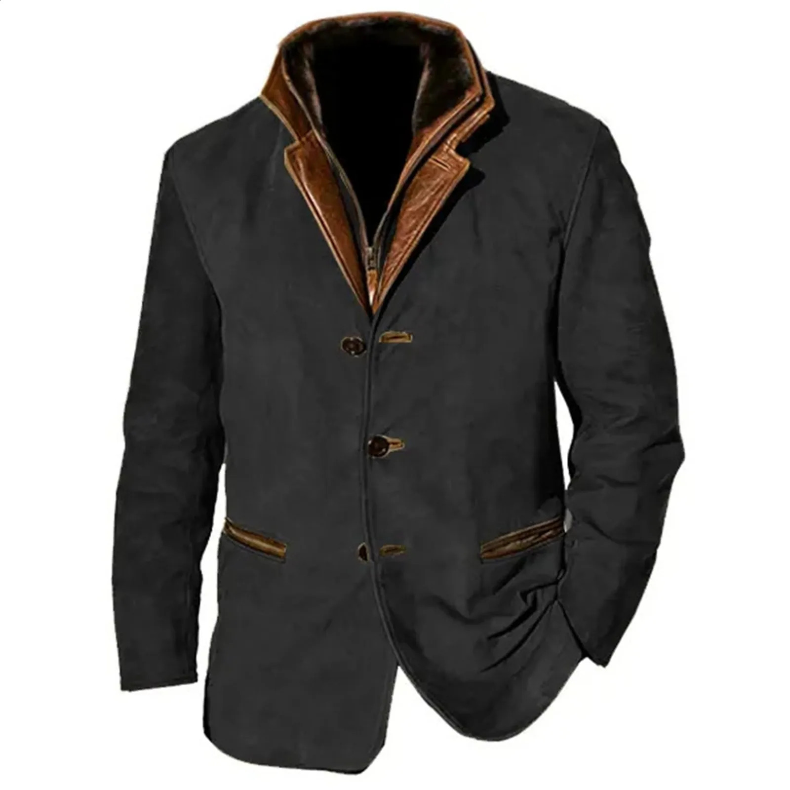 Mens and Qomen Heavy Industrial Retro Work Retro American Casual Printed Mens Coat 240930