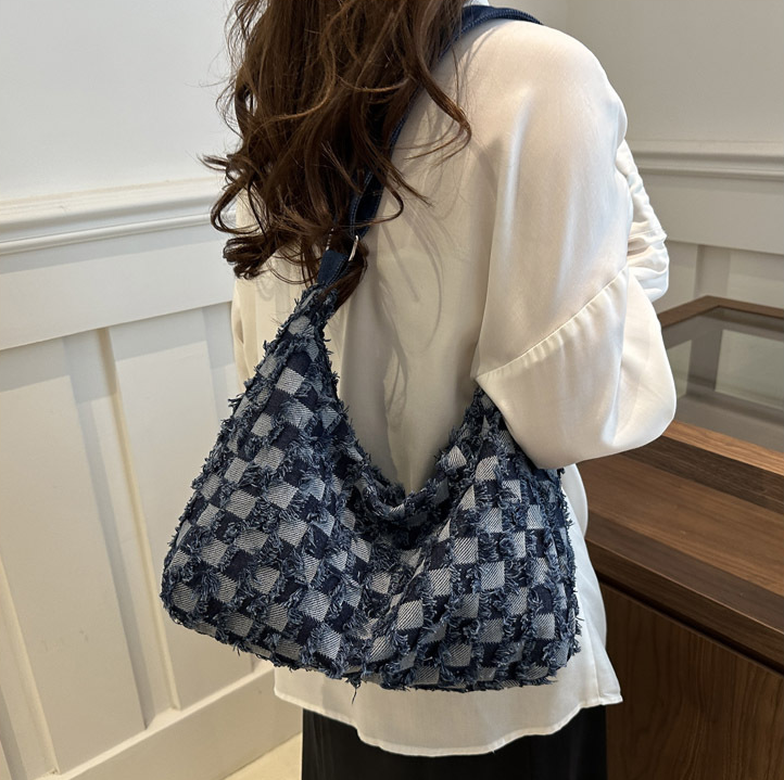 Women Shoulder Bag Fashion Bag Simple Design Large Capacity Commuter Tote Bag Triple Black Blue Free shipping