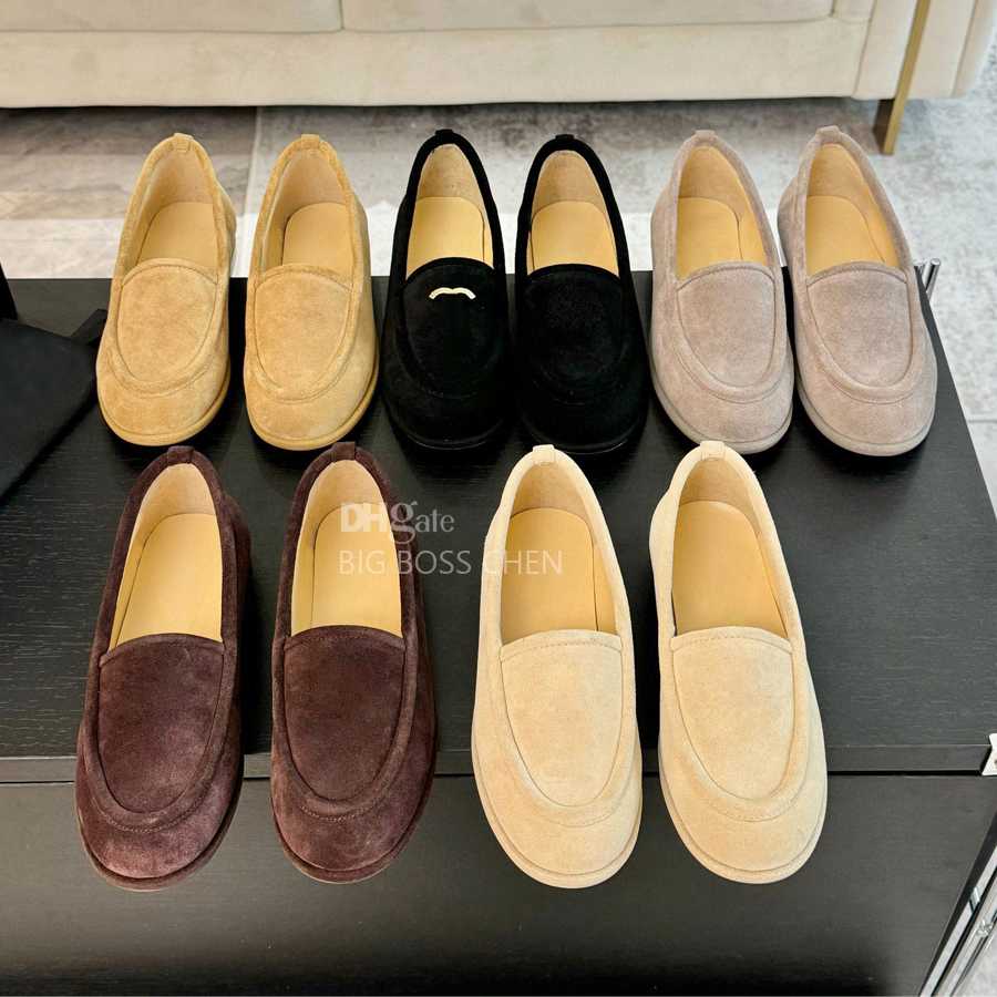 Suede Fur Flat Slip-On Loafers for Women - Fluffy, Cozy hot Dress Shoes with Box