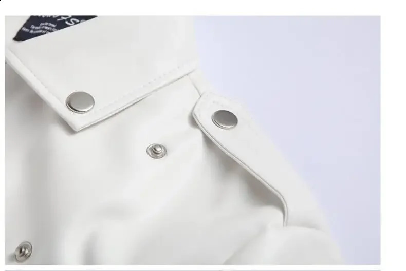 Mens Leather Jackets 2023 White Black Casual Lapel Slim Fit Diagonal Zipper Motorcycle PU Jacket Coat Clothing 240930