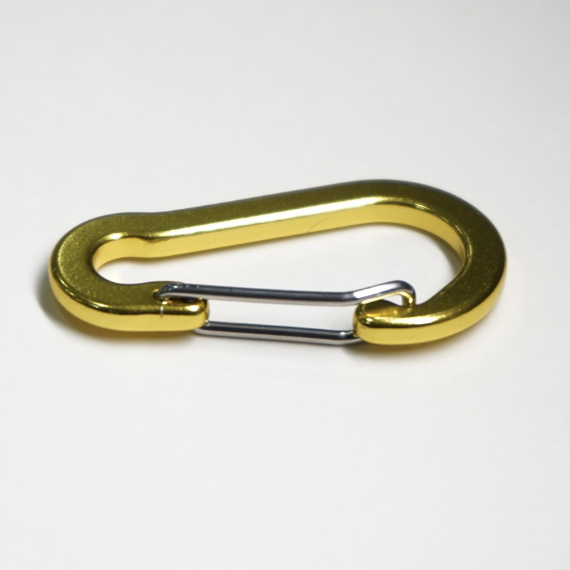 Flat-Shaped Colored Aluminum Alloy Carabiner with Spring Lock for Climbing