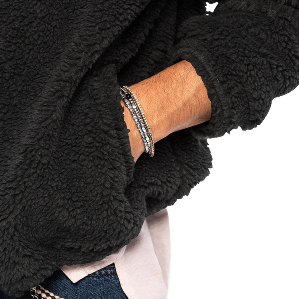 Mens Winter Warm Doublesided Arctic Velvet Teddy Bear Fleece Zip Coat Jacket Fur Fluffy Hooded Outwear Mens Jacket 240930