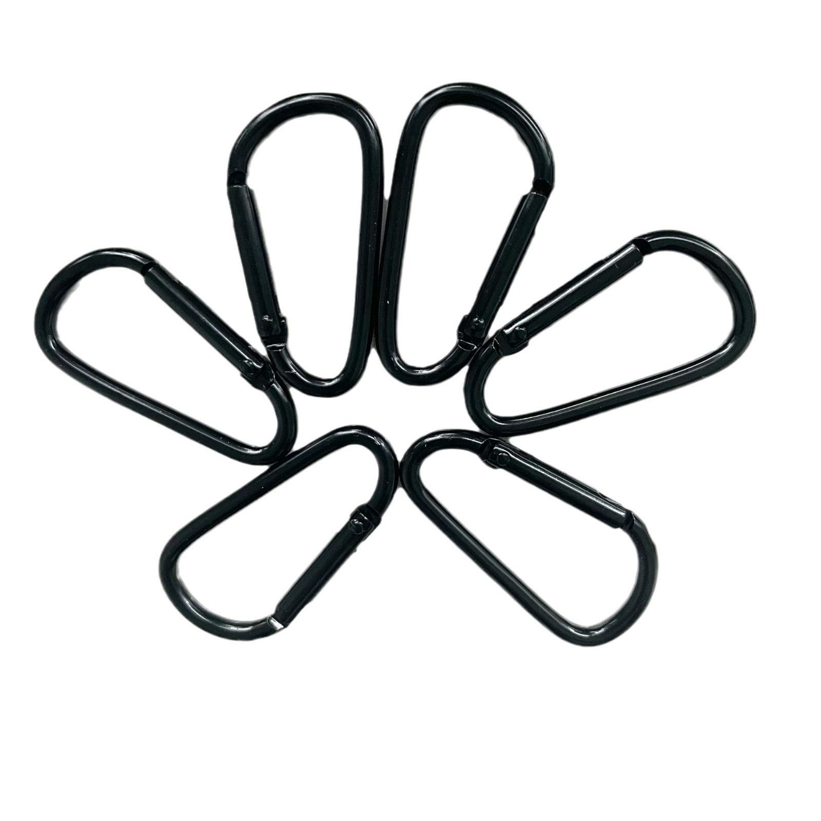 Electric Coating Black Aluminum D-Shape Regular Mountaineering Carabiner
