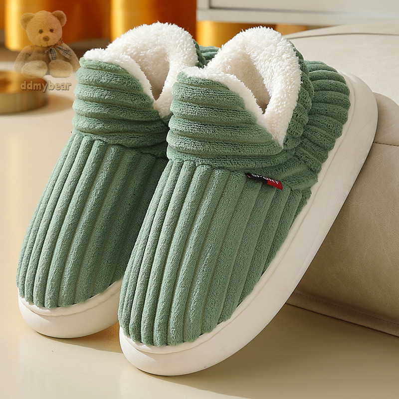 Ddmybear Heel Wrapped With Added Plush In Winter And Thick Soled Postpartum Women, Indoor Household Warmth, Cotton Shoes For Men Chinese Brand Shoes F