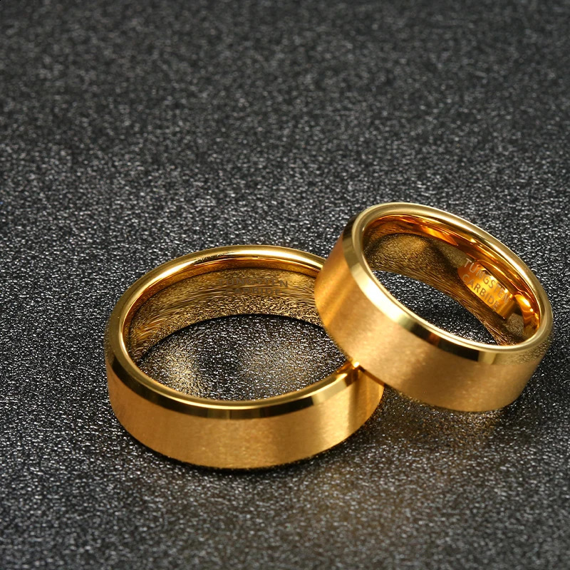 Trendy Tungsten Rings Wedding Bands For Women Men Couples For Engagement Ring Holiday Gifts Anillo Tungsteno Pareja Boda Marriag 240927