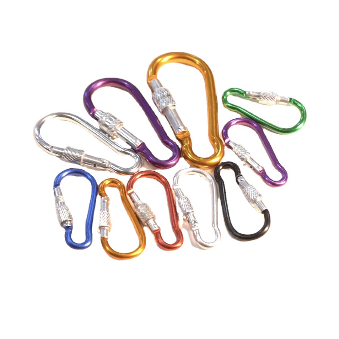 Carabiner Keyring Keychain Hook#6 Model Lockable Aluminum Carabiner with Hexagon Shape by Manufacturer