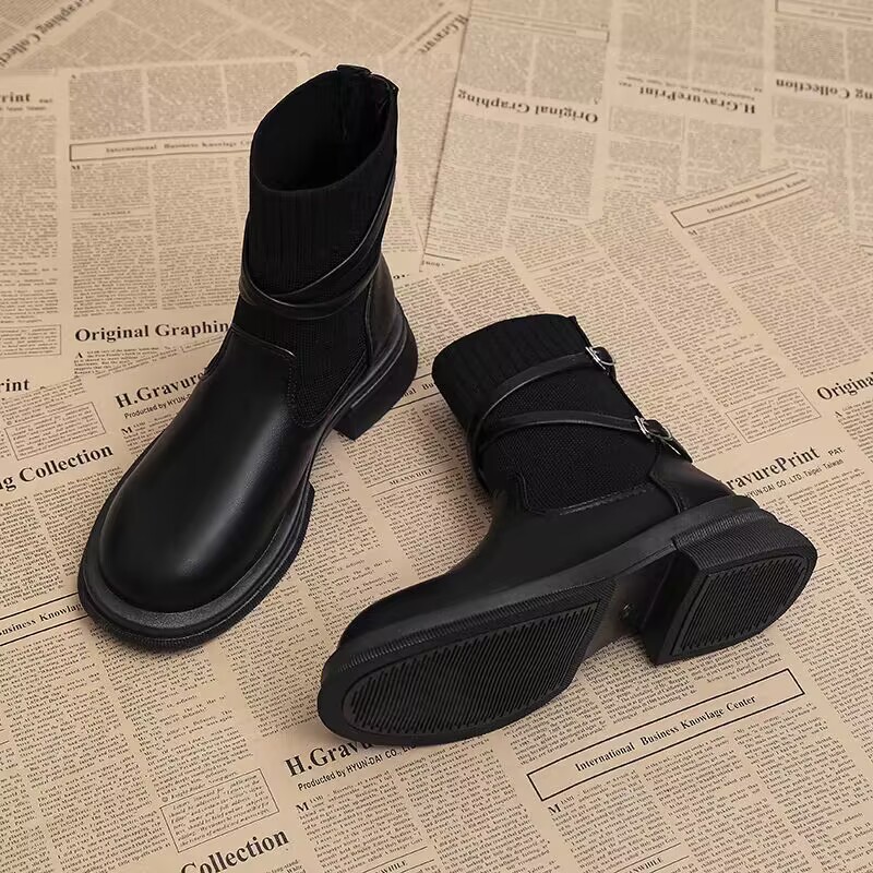 2024 Fashion Boots: Trendy Thick Sole Martin Boots in Black & Brown 0dbb