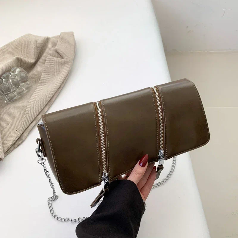 Totes Black Single Shoulder Bag For Women 2024 Korean Style Chain Crossbody Top Brand Handbag Clutch Designer Bolsa Feminina 9657 4