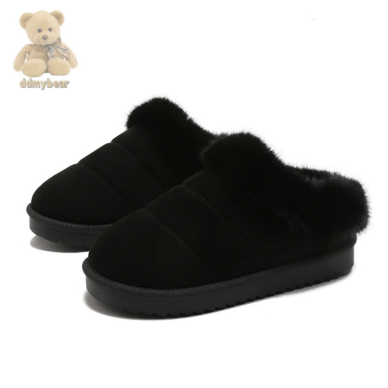 Ddmybear Winter Low Cut Snow Cotton Single Shoes, Warm Plush Slippers, Suitable For Indoor And Outdoor Wear, Large Size New Style Chinese Brand Shoes 