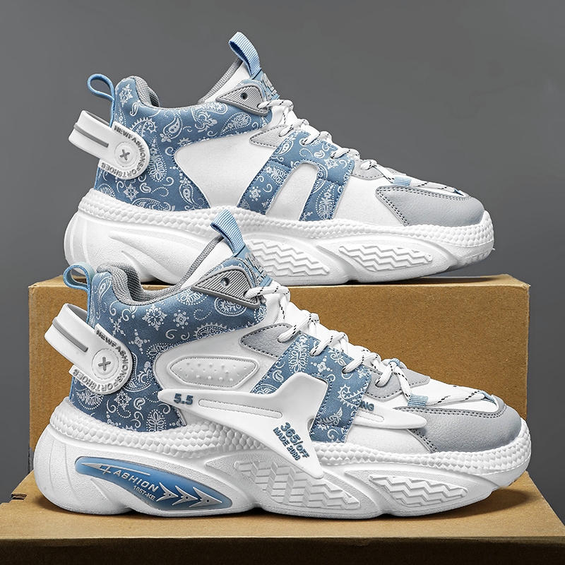 High top men's versatile casual sports running height increasing board shoes