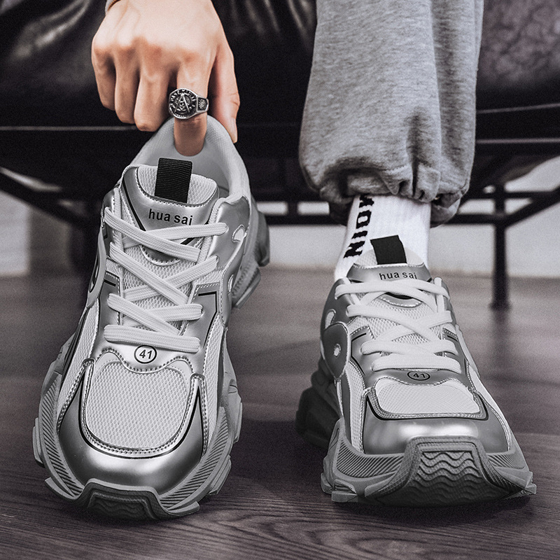 Autumn new men's low cut thick soled versatile casual sports shoes