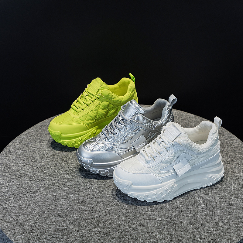 New Designer Shoes Made Of Cowhide 7CM Thick Tennis Shoes, Women's Fashionable Mesh Breathable Lightweight Running Balance Women's Thick Sol