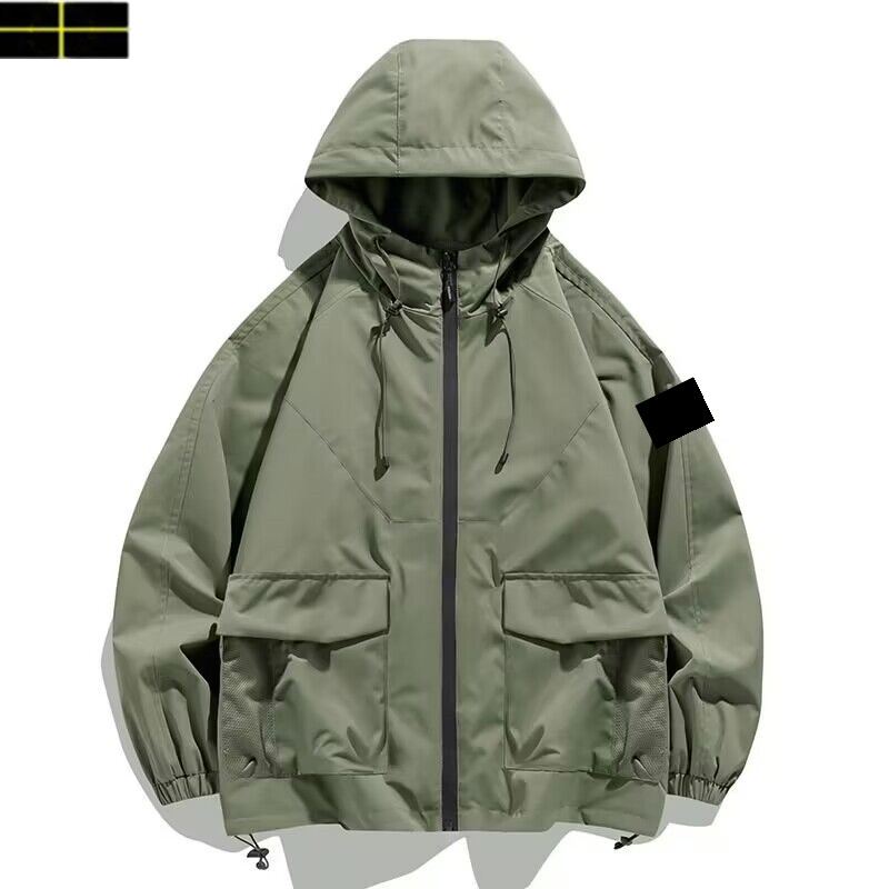 stone jacket islands cargo jumper men women Men's Designer Hooded Zipper Jacket - Lightweight Fashionable Outdoor Sportswear