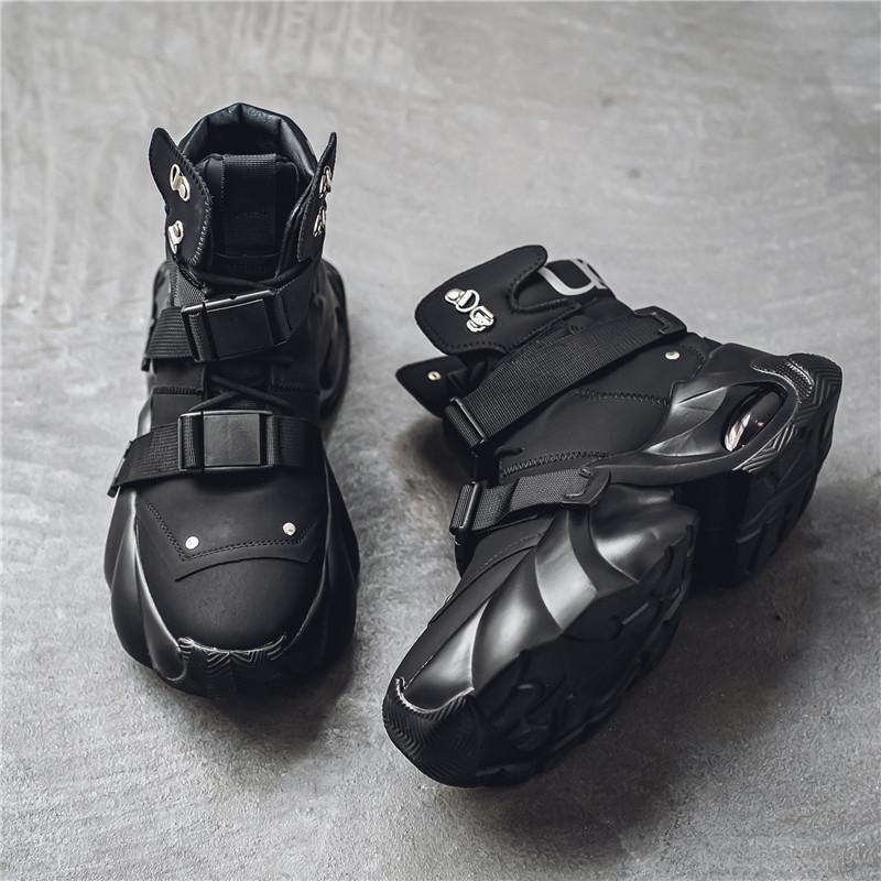 High top fashion short boots, 2024 spring and autumn trendy men's shoes, thick soled, height increasing, mid-range dad shoes
