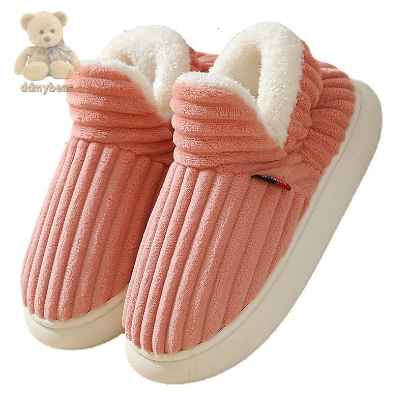 Ddmybear Heel Wrapped With Added Plush In Winter And Thick Soled Postpartum Women, Indoor Household Warmth, Cotton Shoes For Men Chinese Brand Shoes F