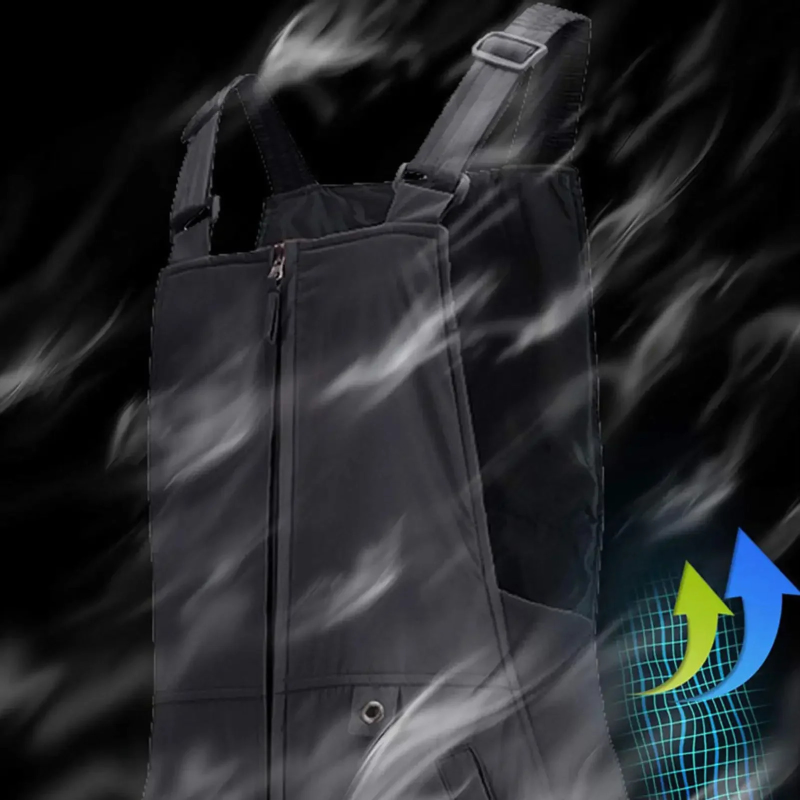 Insulated Ski Pants Overalls Ripstop Warm Insulated Snowboard Overalls Comfortable Snow Bibs Ski Pants For Men And Black 240930