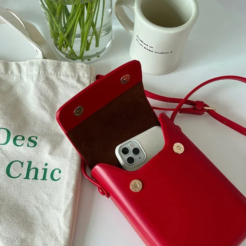 2024 Flip over crossbody for women, mini PU leather, shoulder and handbag, women's phone, simple solid color designer bag, mobile phone bag
