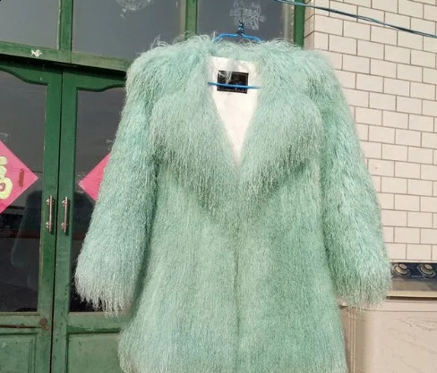 Women's Sheepskin Leather Coat, Custom Plus Size, Warm Winter Jacket