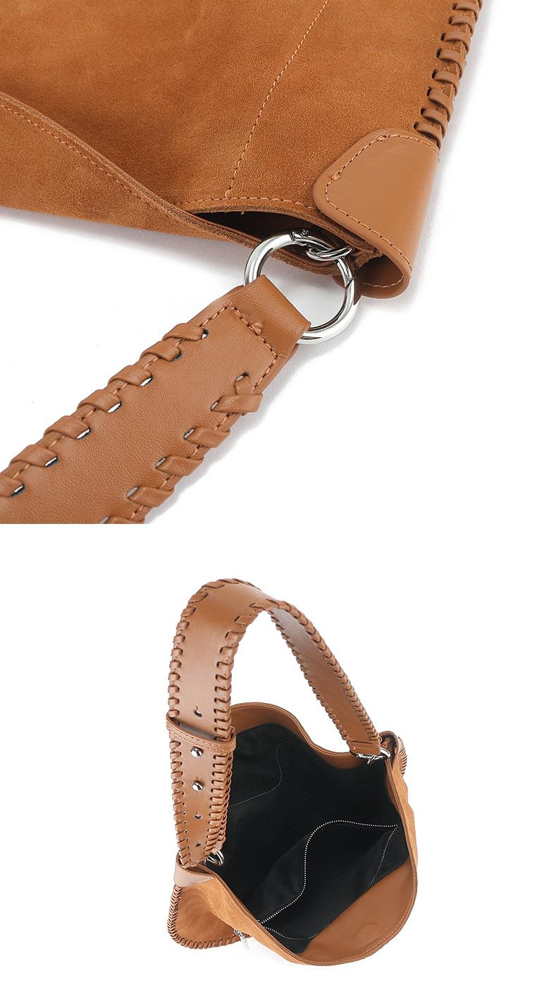 Isabel 2024 autumn/winter suede leather vintage France frosted woven wrist saddle large capacity single shoulder women's bag briefcase Bohemian 1