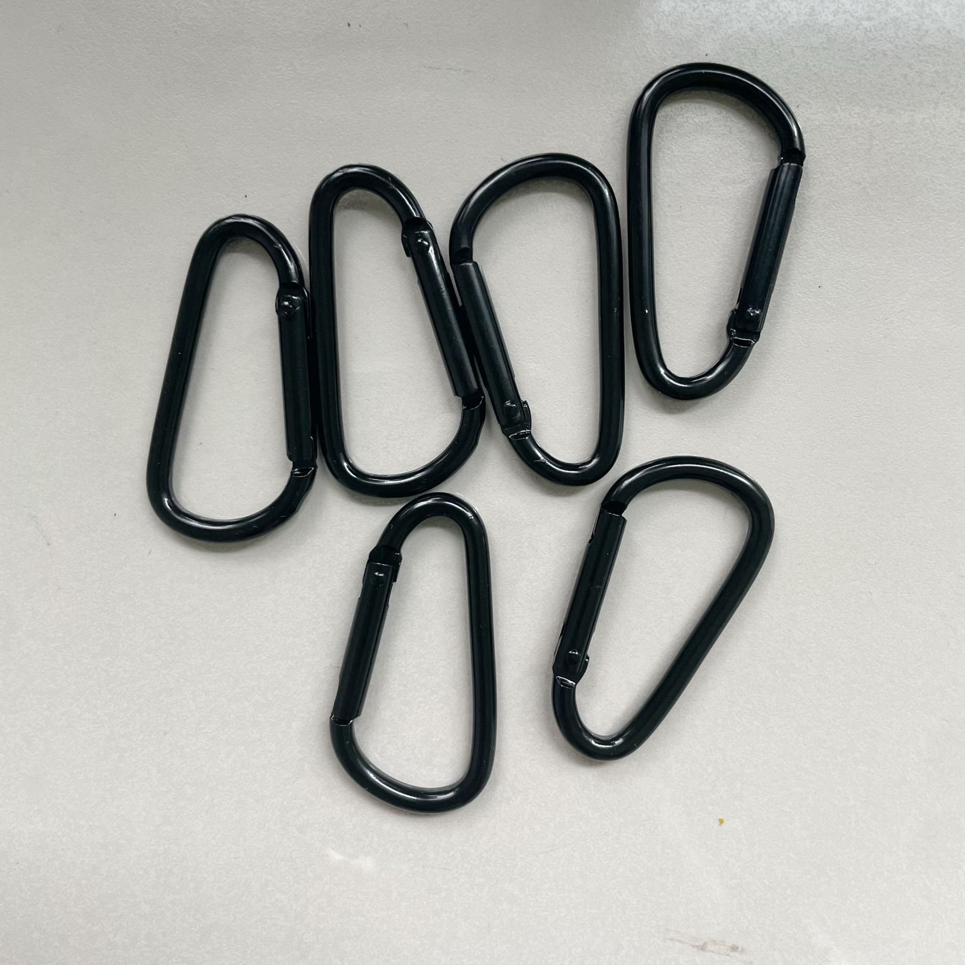 Electric Coating Black Aluminum D-Shape Regular Mountaineering Carabiner