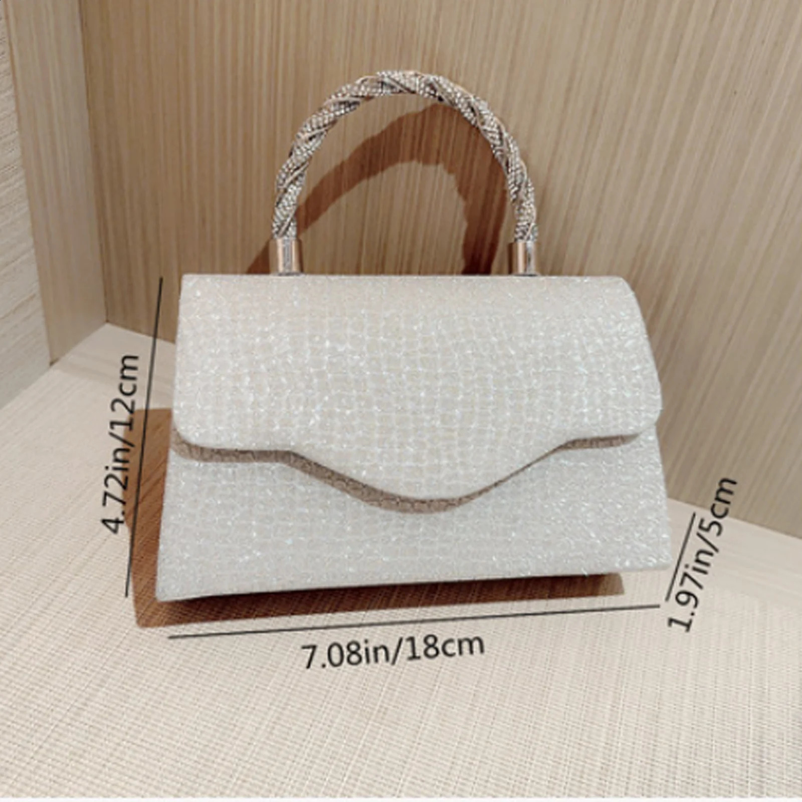 Women Exquisite Silver Evening Bags Dinner Party Banquet Glitter Purse Lady Elegant Wedding Clutches Handbag Female Shoulder Bag 240925