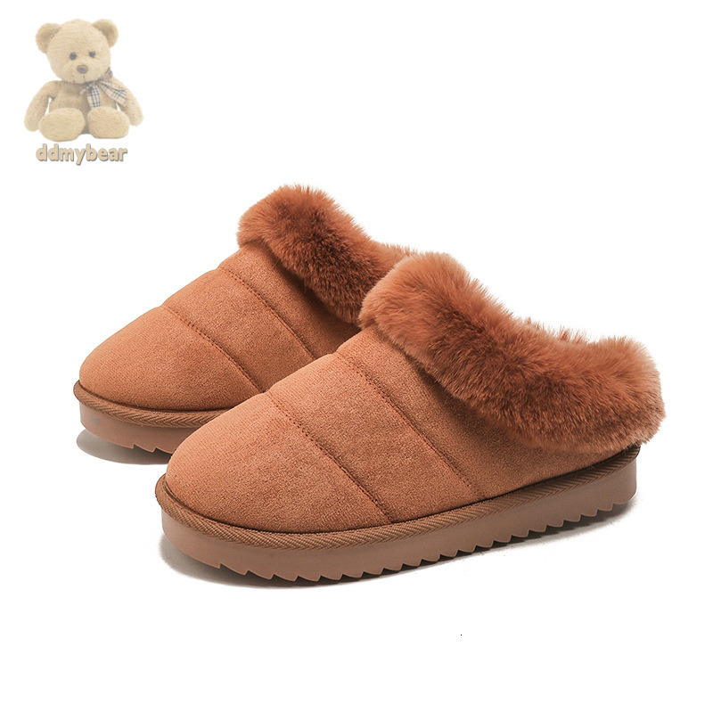 Ddmybear Winter Low Cut Snow Cotton Single Shoes, Warm Plush Slippers, Suitable For Indoor And Outdoor Wear, Large Size New Style Chinese Brand Shoes 