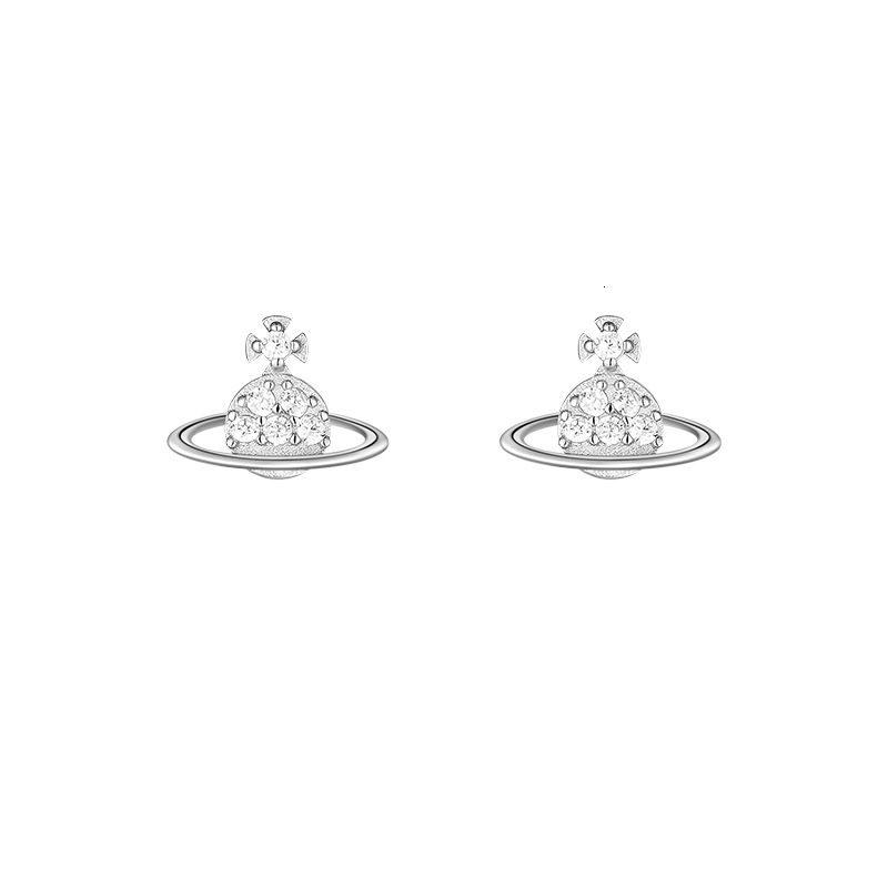 Pure sier needle planet light , 2024 new item, niche design earrings, women's winter earrings