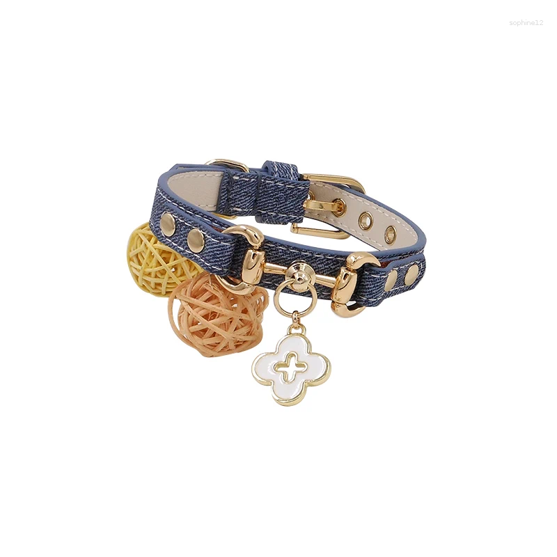 Dog collar designer high fashion collar denim pet collar