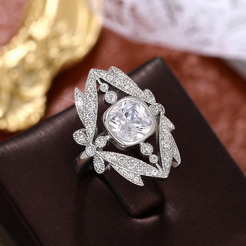 Wedding Rings: 10KT White Gold Fill Women's Vintage Cubic Zirconia Eternity Band