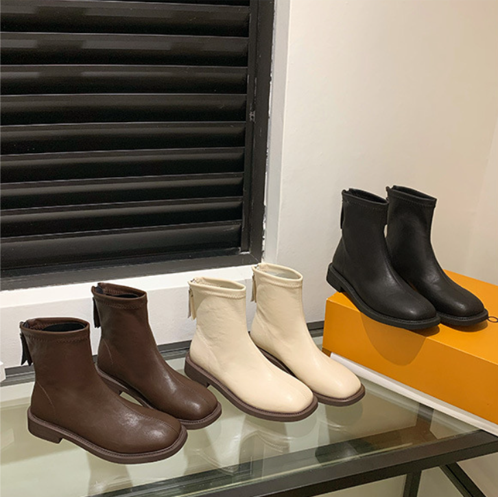 Women Boots Fashion Simple Design Casual Style Martin Boots Trendy Leather Boots Versatile Triple Black Beige Brown Free shipping