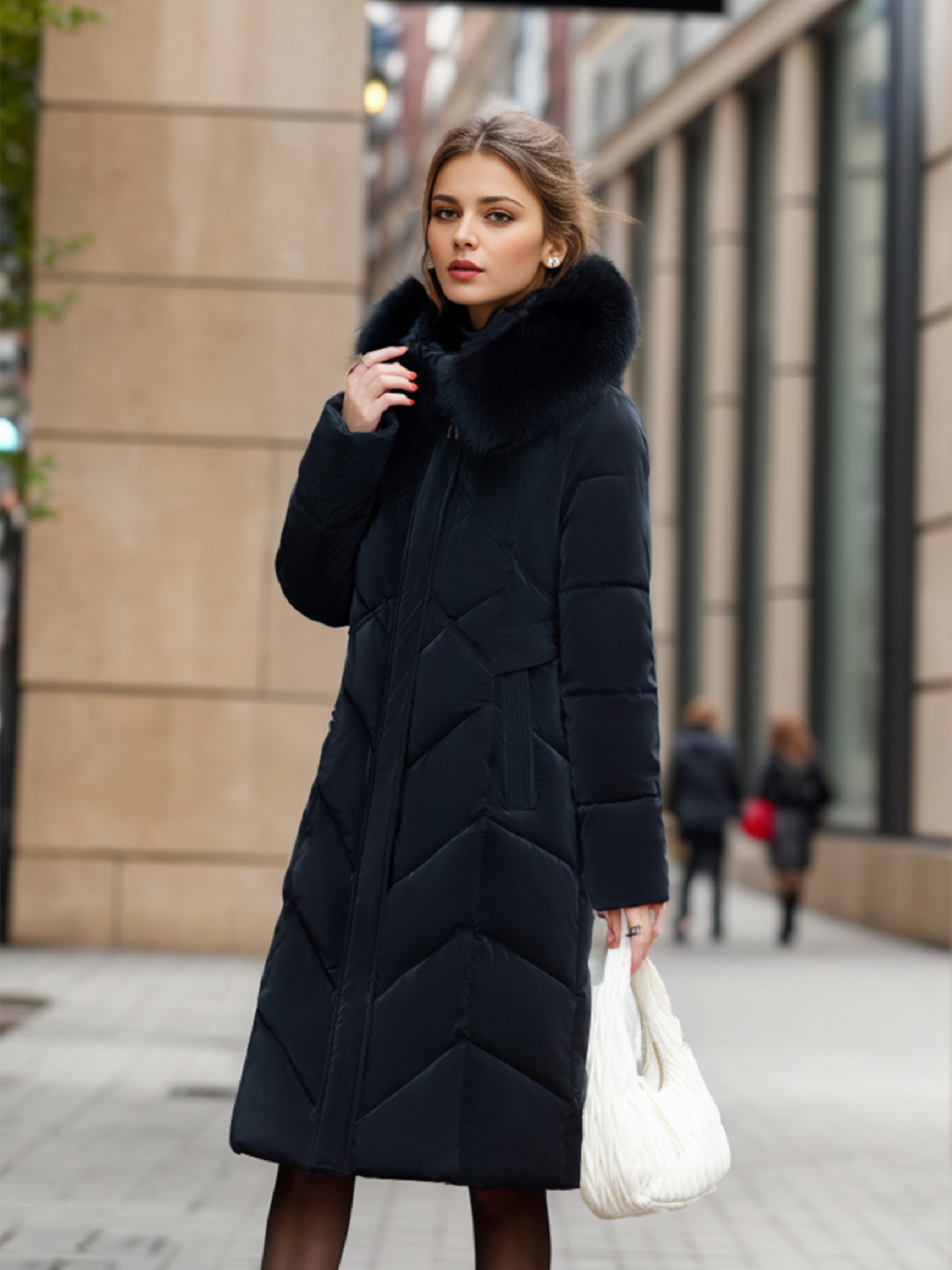 puffer jacket Middle Aged and Elderly Mothers Knee Length Cotton Jacket Long Down Cotton Jacket Womens Winter New Item Thick Cotton Jacket Plus Size J - view 8