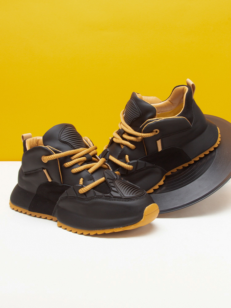 Men's autumn and winter new leather casual sports shoes