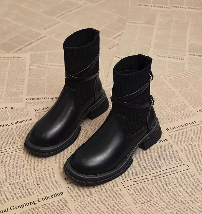 2024 Fashion Boots: Trendy Thick Sole Martin Boots in Black & Brown 0dbb