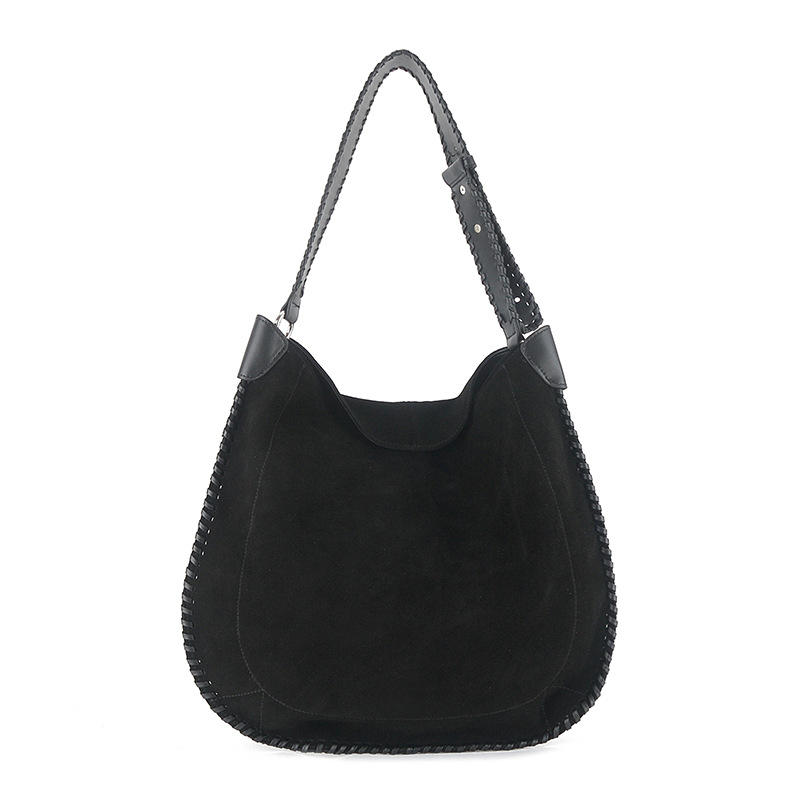 Isabel 2024 autumn/winter suede leather vintage France frosted woven wrist saddle large capacity single shoulder women's bag briefcase Bohemian 1