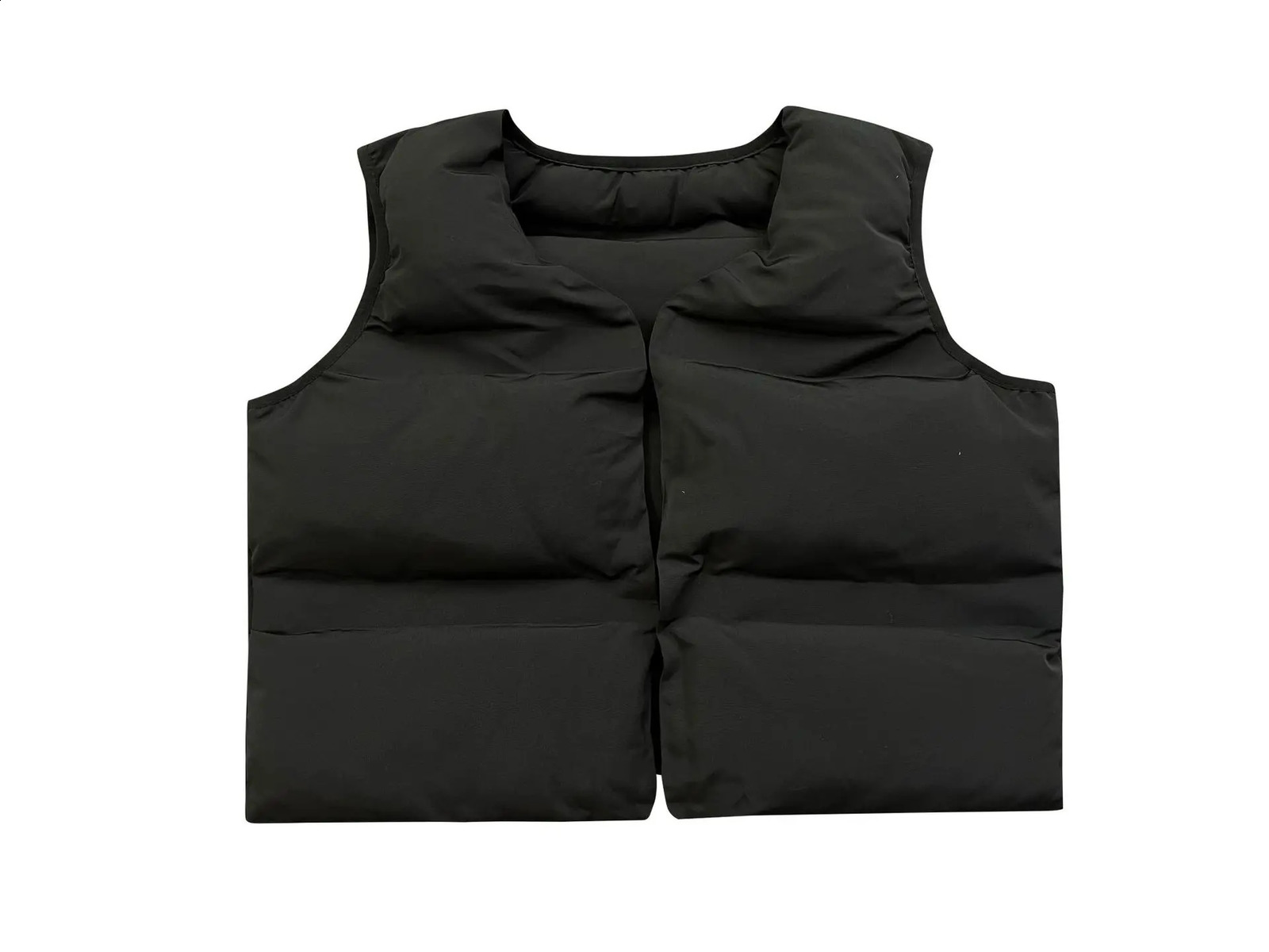 Mens Fashion Fluffy Waist Cotton Pad Thick Warm Fluffy Tank Top Winter Heat Shrink Sleeveless Park Solid Color 240927