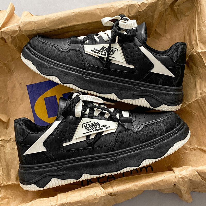 Men's 2024 new Hong Kong style thick soled casual sports versatile board shoes