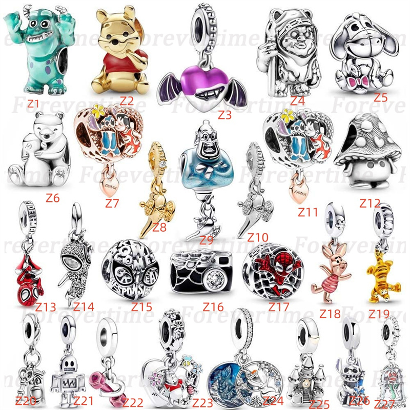 Charms beads 925 Sterling Silver Gold Charms princess Pendant Safety Chain Suitable for bracelets necklaces designer Bracelet Women Jewelry Luxury gifts