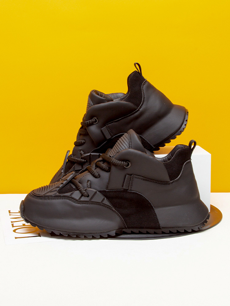 Men's autumn and winter new leather casual sports shoes