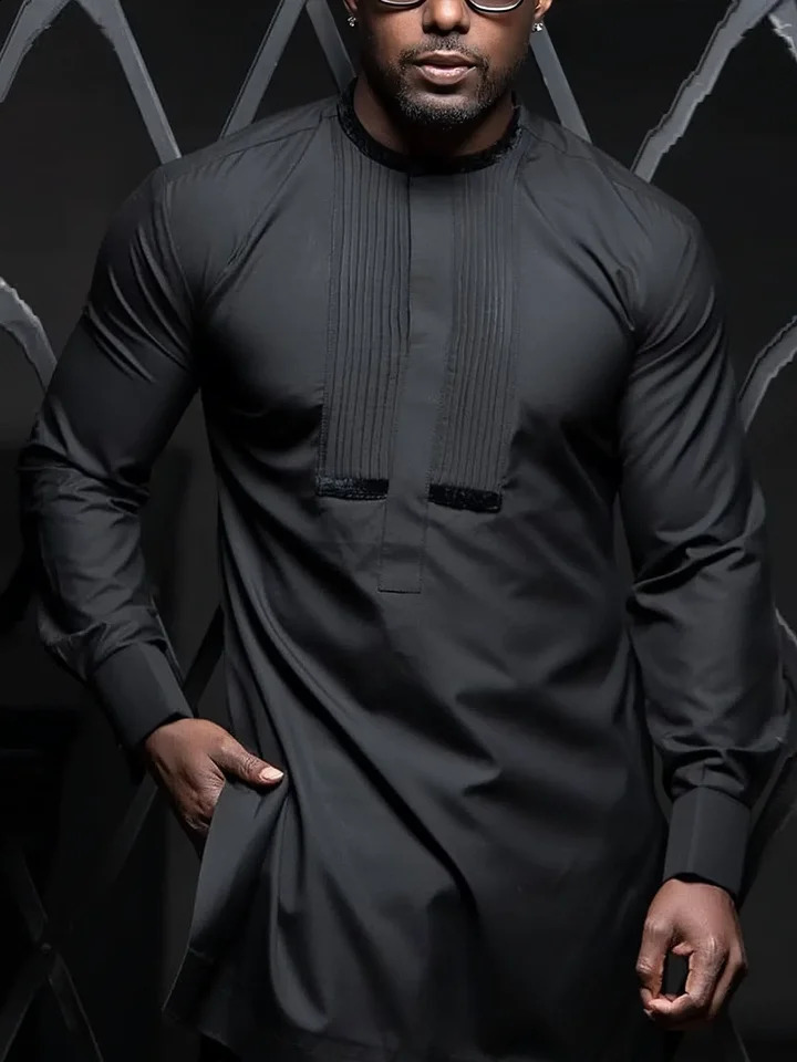 Kaftan Nigeria White Mens Southern African Traditional Clothing Large Size Elegant Long Sleeve Vacation Clothing 240927