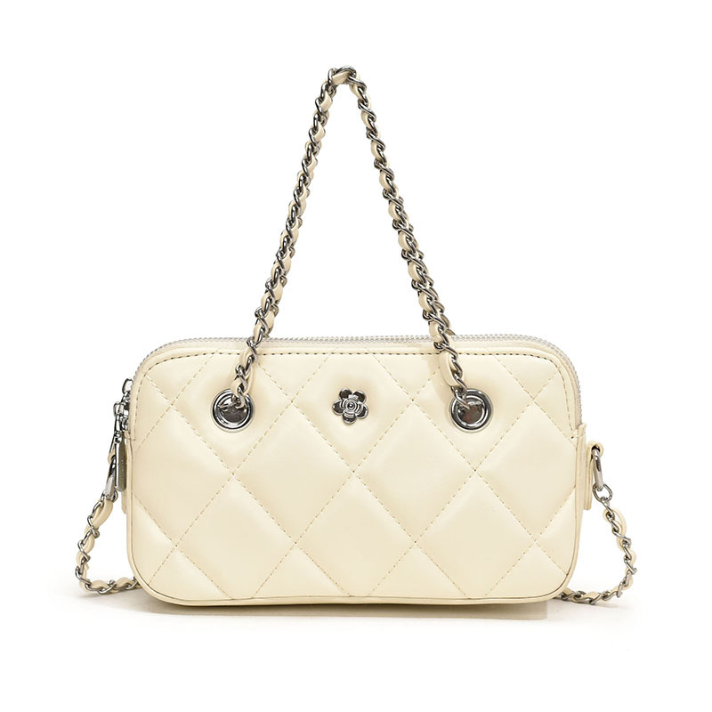 Xiaoxiangfengshan Camellia Fashion Versatile Lingge Cross Shoulder Bag