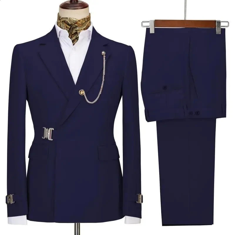 Mens Suits Blazer Pants for Men 2024 Jacket Italian Notched Lapel Party Wedding Slim Fit Costume Homme 2 Piece Clothing250222