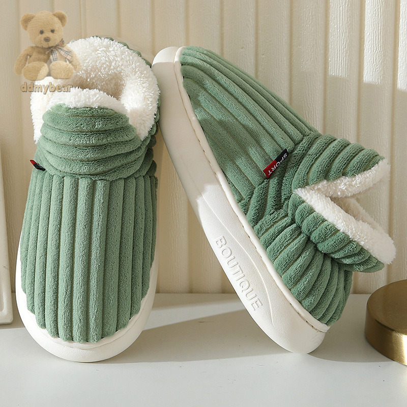 Ddmybear Heel Wrapped With Added Plush In Winter And Thick Soled Postpartum Women, Indoor Household Warmth, Cotton Shoes For Men Chinese Brand Shoes F