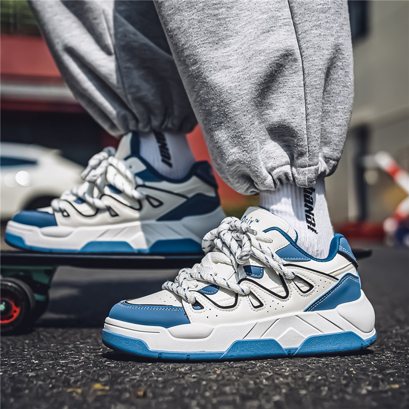 Autumn new men's thick soled leather versatile casual sports shoes