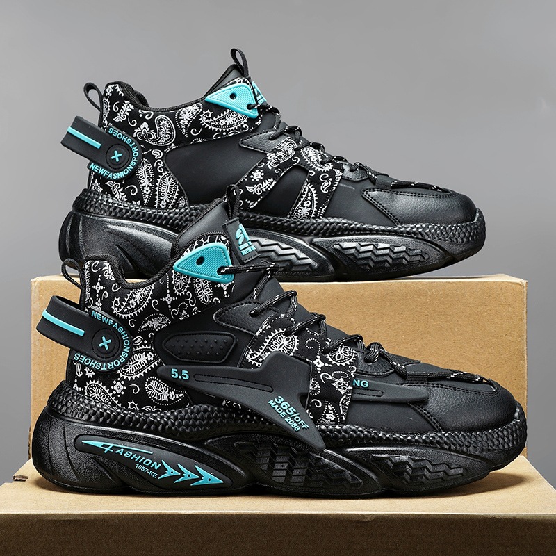 High top men's versatile casual sports running height increasing board shoes